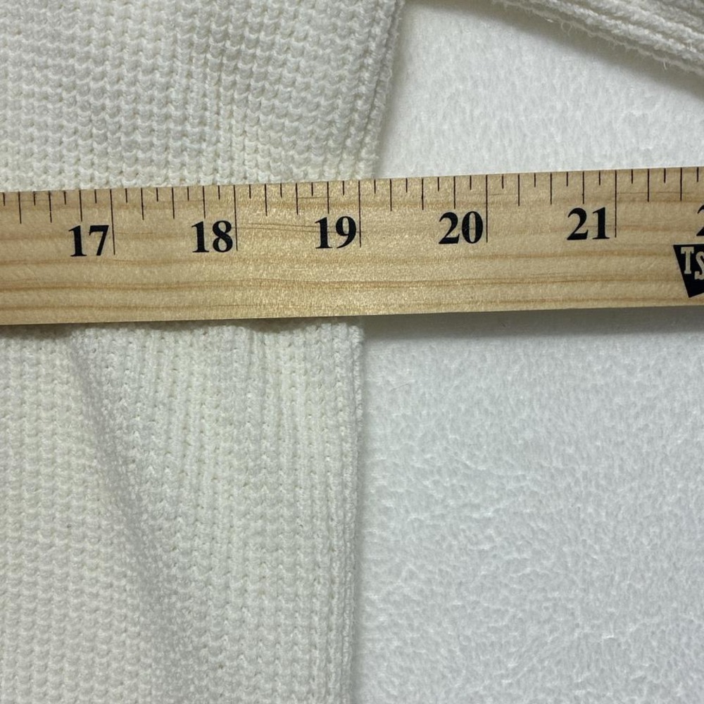 Lauren Ralph Lauren White Waffle Knit Cowl Neck size Lg - Picture 5 of 5